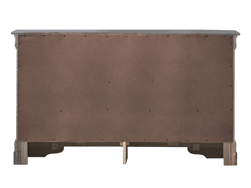 Glory Furniture Verona dresser with multiple drawers, light wood finish, and sleek modern design for bedroom storage.