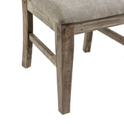 Dining Side Chair Set With Cushioned Back And Seat (Set of 2) - Weathered Gray / Natural - R&R Furniture Gallery (Fountain Valley, CA)