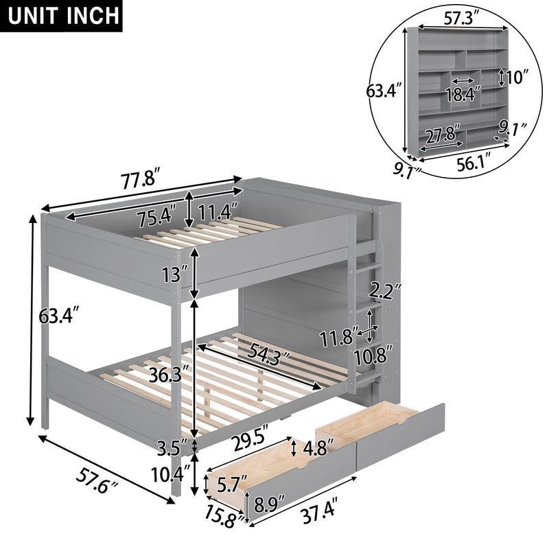 Bunk Bed With 2 Drawers And Multi Layer Cabinet - R&R Furniture Gallery (Fountain Valley, CA)