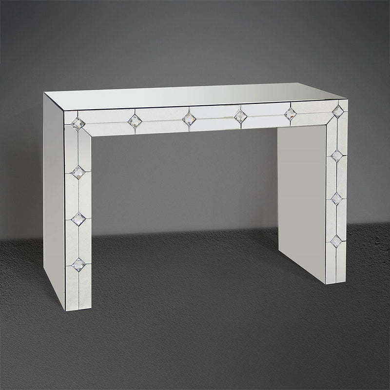 Hessa - Console Table - Mirrored & Faux Rhinestone - R&R Furniture Gallery (Fountain Valley, CA)