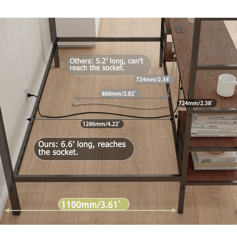 Ethan - Bunk Bed With Desk, Charging Station, Storage Shelves - R&R Furniture Gallery (Fountain Valley, CA)