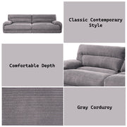 Cadenza - Sofa - Gray Corduroy - R&R Furniture Gallery (Fountain Valley, CA)