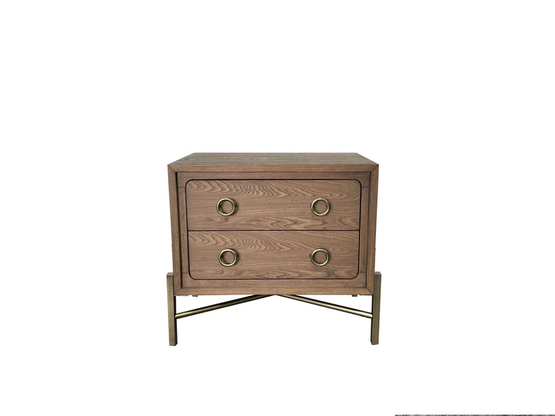 2 Drawer Nightstand With USB - Latte - R&R Furniture Gallery (Fountain Valley, CA)