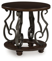 Frallyn - Round End Table - Dark Brown - R&R Furniture Gallery (Fountain Valley, CA)
