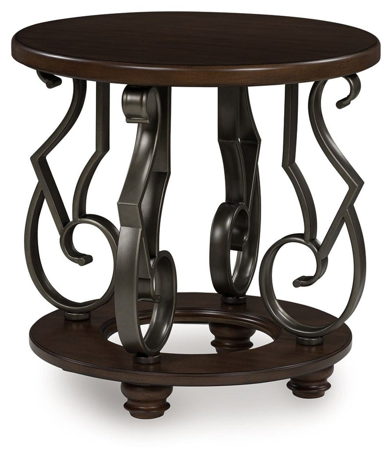 Frallyn - Round End Table - Dark Brown - R&R Furniture Gallery (Fountain Valley, CA)