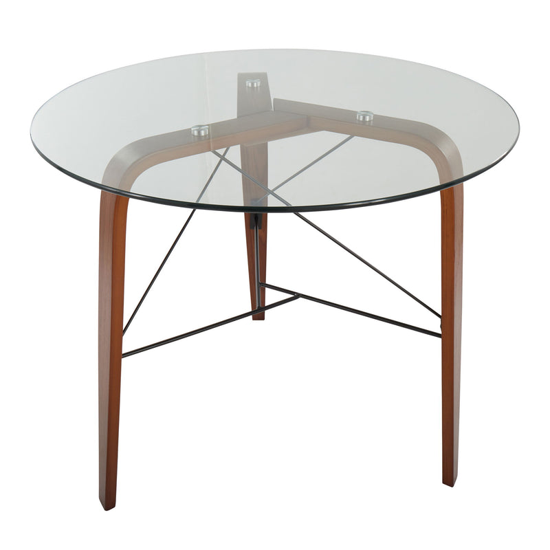 Lumi Source Trilogy contemporary round dinette table with sleek wooden top and modern design for dining spaces.