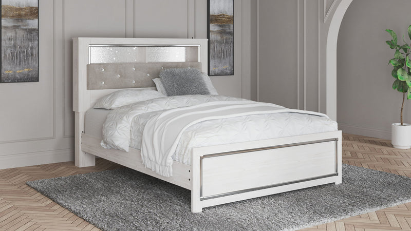 Altyra - Queen Panel Bookcase Bed With Roll Slats - White - R&R Furniture Gallery (Fountain Valley, CA)