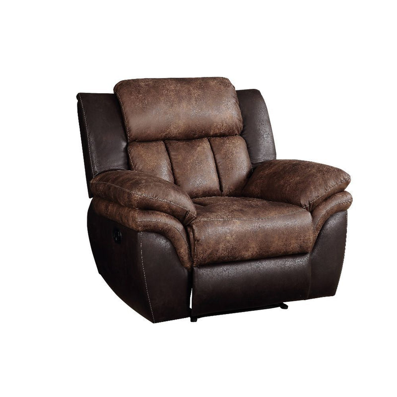 Jaylen - Motion Recliner - Toffee & Espresso Polished Microfiber - R&R Furniture Gallery (Fountain Valley, CA)