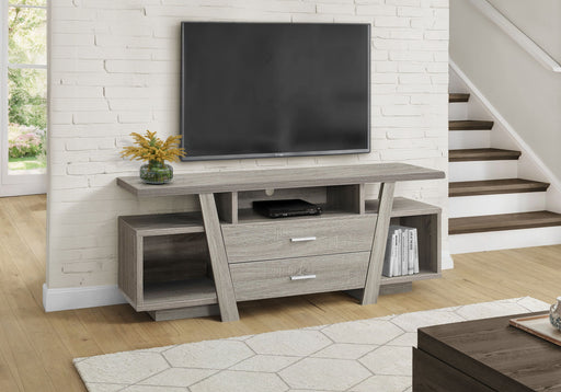 TV Stand, Console, Media Entertainment Center, Storage Drawers, Contemporary & Modern - Taupe - R&R Furniture Gallery (Fountain Valley, CA)