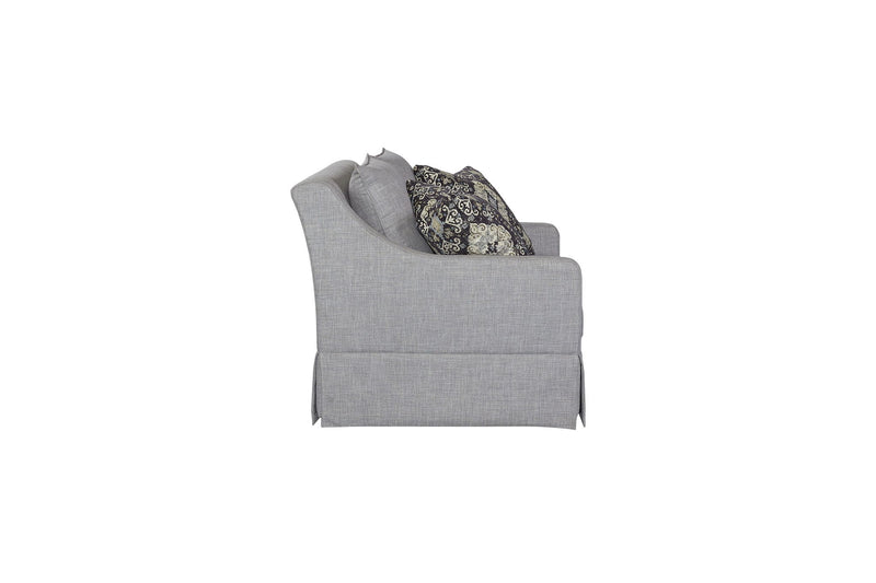Loveseat With Skirt And Reversable Cushions And 2 Pillows - Light Gray - R&R Furniture Gallery (Fountain Valley, CA)