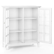 Handcrafted Acadian medium storage cabinet by Simpli-Home, featuring natural wood finish and accent cabinet design.