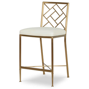 Fretwork - Counter Stool - Brass / White