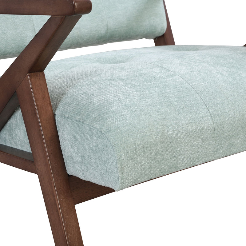 Modern Accent Chair With Plush Cushions, Angled Arm Design - Green - R&R Furniture Gallery (Fountain Valley, CA)