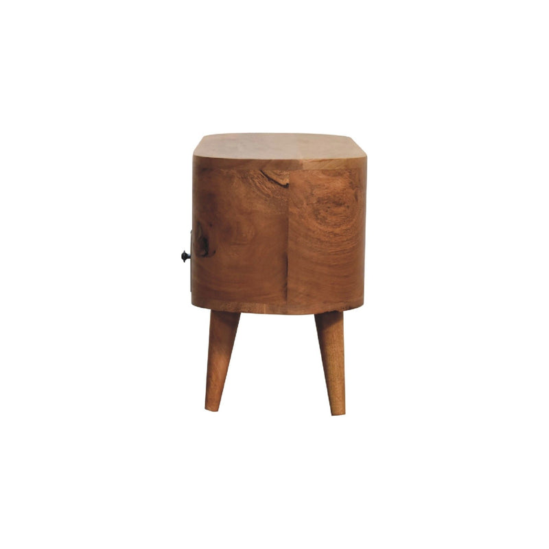 Modern Mini Rounded Entertainment Unit - Oak - R&R Furniture Gallery (Fountain Valley, CA)