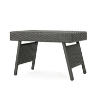 Outdoor Wicker Table With Rectangular Tabletop - Gray - R&R Furniture Gallery (Fountain Valley, CA)