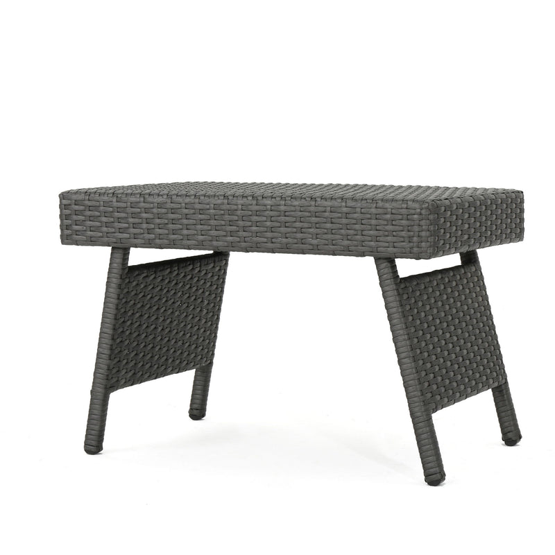 Outdoor Wicker Table With Rectangular Tabletop - Gray - R&R Furniture Gallery (Fountain Valley, CA)