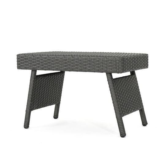 Outdoor Wicker Table With Rectangular Tabletop - Gray - R&R Furniture Gallery (Fountain Valley, CA)