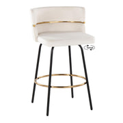 Lumi Source Cinch contemporary fixed height counter stool set with swivel, round footrest, and modern design.