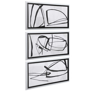 Jargon - Wall Art (Set of 3) - Black / White
