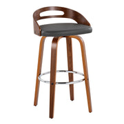 Set of two Lumi Source Cassis contemporary fixed height barstools with swivel seats and round footrests, perfect for modern kitchens.