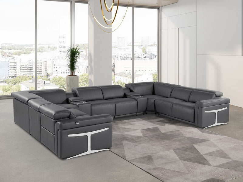 1126 - 10-Piece U-Shaped Sectional Sofa In With 4 Power Recliners & Power Headrests - R&R Furniture Gallery (Fountain Valley, CA)