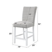 Elizaveta - Counter Height Chair (Set of 2) - Gray Velvet &White High Gloss - R&R Furniture Gallery (Fountain Valley, CA)