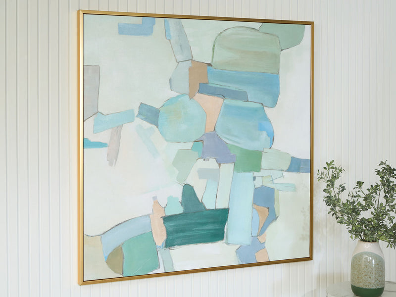 Wynburn - Wall Art - White / Blue / Green - R&R Furniture Gallery (Fountain Valley, CA)
