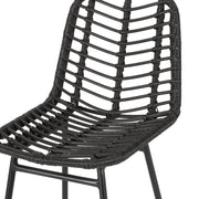 Noble House Sawtelle outdoor wicker barstools set of 2 with cushioned seats and armrests, perfect for patio or outdoor bar area.