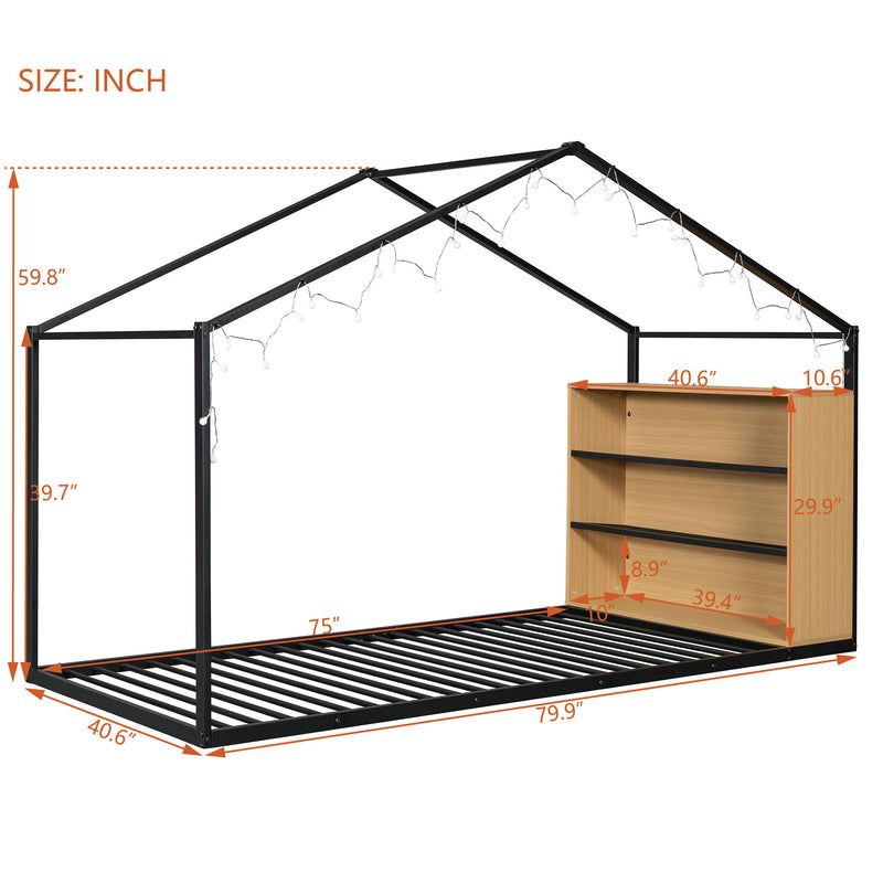 Bed House Frame With Shelves And Lights - R&R Furniture Gallery (Fountain Valley, CA)