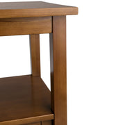 Handcrafted Warm Shaker coffee table by Simpli-Home featuring a natural wood finish and sturdy table design.