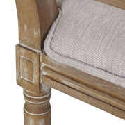 French Country Dining Chair With Rectangular Cane Backrest And Smooth Upholstered Seating - R&R Furniture Gallery (Fountain Valley, CA)