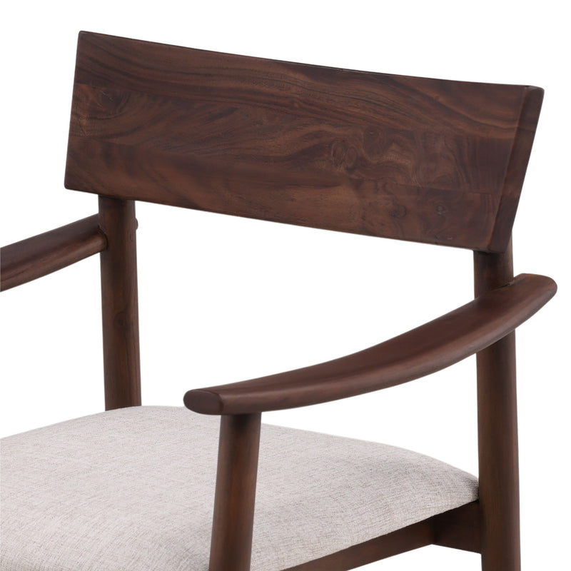 Glen - Dining Chair - Dark Brown And Cream