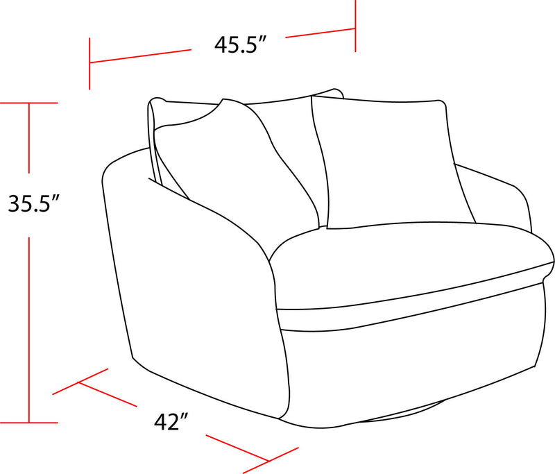 Boomer - Large Swivel Chair with 2 Pillows
