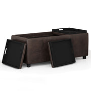 Avalon - Storage Ottoman - Distressed Brown - R&R Furniture Gallery (Fountain Valley, CA)