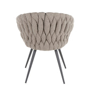 Lumi Source Matisse braided contemporary counter height chair with wooden legs and woven seat, 24-27 inches tall.