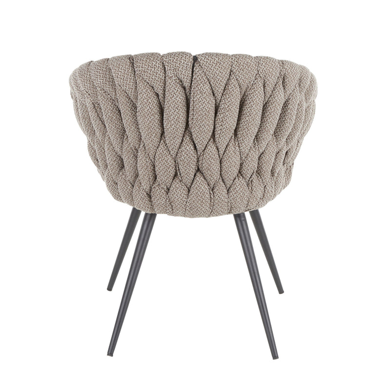 Lumi Source Matisse braided contemporary counter height chair with wooden legs and woven seat, 24-27 inches tall.