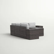 Modern Patio Rattan Sectional Set With Cushions - R&R Furniture Gallery (Fountain Valley, CA)