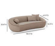 Jenny - Faux Mohair Sofa - Taupe - R&R Furniture Gallery (Fountain Valley, CA)