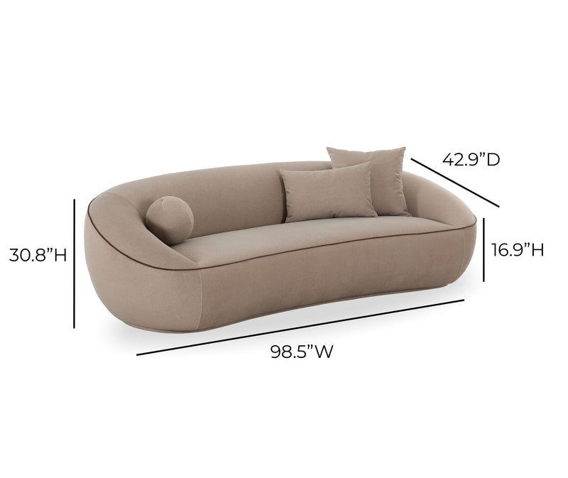 Jenny - Faux Mohair Sofa - Taupe - R&R Furniture Gallery (Fountain Valley, CA)