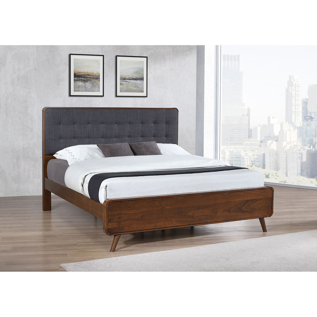 Carson Carrington - Platform Bed With Tufted Upholstery