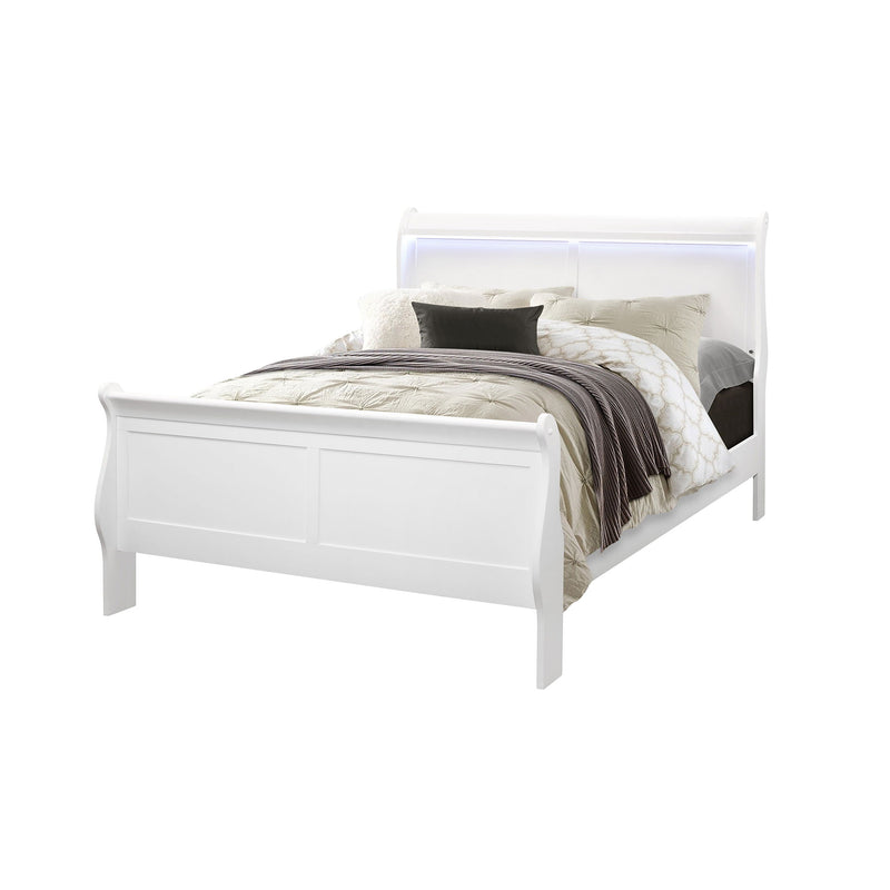 Charlston - Modern Sleigh Design Bed With LED - R&R Furniture Gallery (Fountain Valley, CA)