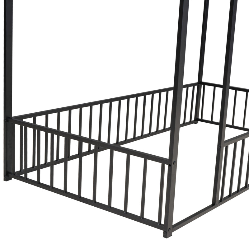 Metal Bed House Bed Frame With Fence - R&R Furniture Gallery (Fountain Valley, CA)