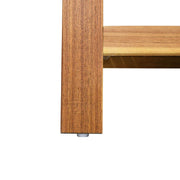 2 Piece Outdoor Conversation Set (Loveseat & Coffee Table With Water-Resistant Cushions) - Dark Blue / Teak - R&R Furniture Gallery (Fountain Valley, CA)