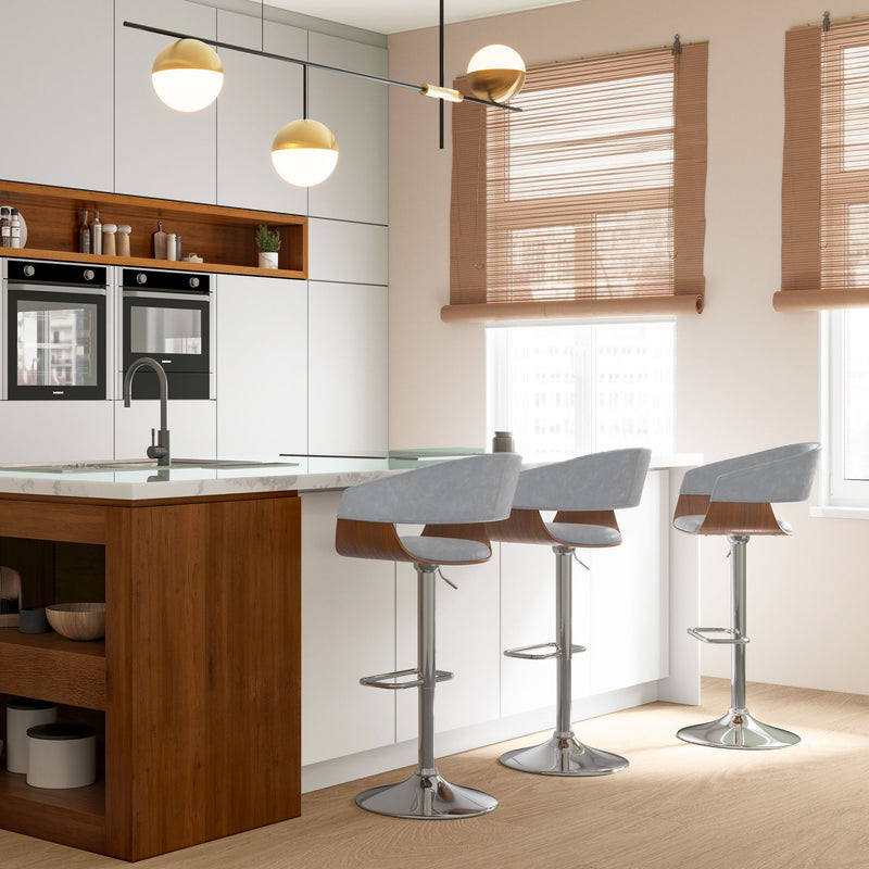 Lowell - Adjustable Swivel Bar Stool - Stone Gray - R&R Furniture Gallery (Fountain Valley, CA)