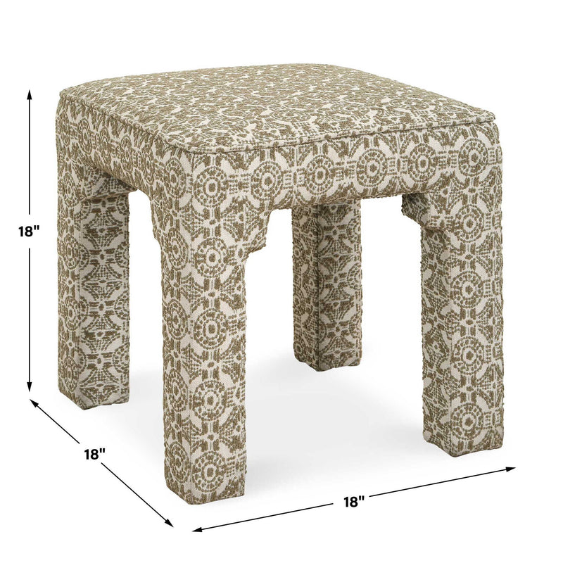 Satoria - Upholstered Small Bench - Green / White