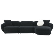 Lucifer - Sectional Sofa With 3 Pillows - Black Shimmer Chenille - R&R Furniture Gallery (Fountain Valley, CA)