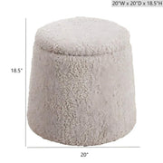 Elegant Round Storage Ottoman Upholstered - R&R Furniture Gallery (Fountain Valley, CA)