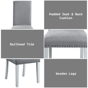 Lanton - Side Chair (Set of 2) - Gray Linen & Antique White - R&R Furniture Gallery (Fountain Valley, CA)