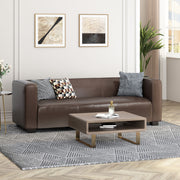 Noble House contemporary 3-seater sofa with tuxedo design, stationary upholstery, and sleek modern style.