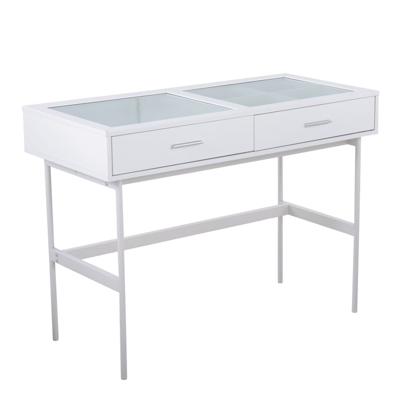 Lumi Source Emery contemporary console table with sleek wood finish and minimalist design, ideal for modern living spaces.